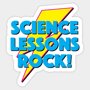 SCIENCE LESSONS ROCK! LIGHTNING LOGO SLOGAN FOR TEACHERS, LECTURERS ETC. Sticker